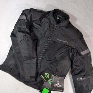 Firstgear Rush Air Mesh Jacket Mens Large Black Knox Armor Motorcycle Riding New
